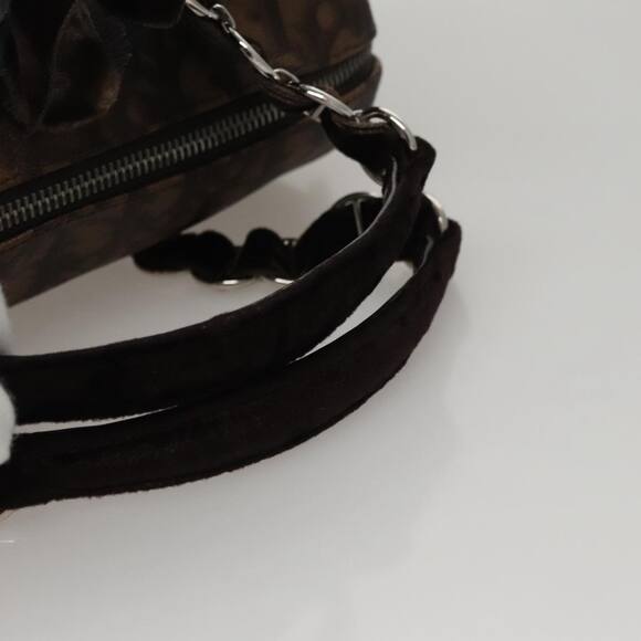 DIOR Trotter Romantic Hand Bag Pvc Leather Brown - Picture 7 of 13